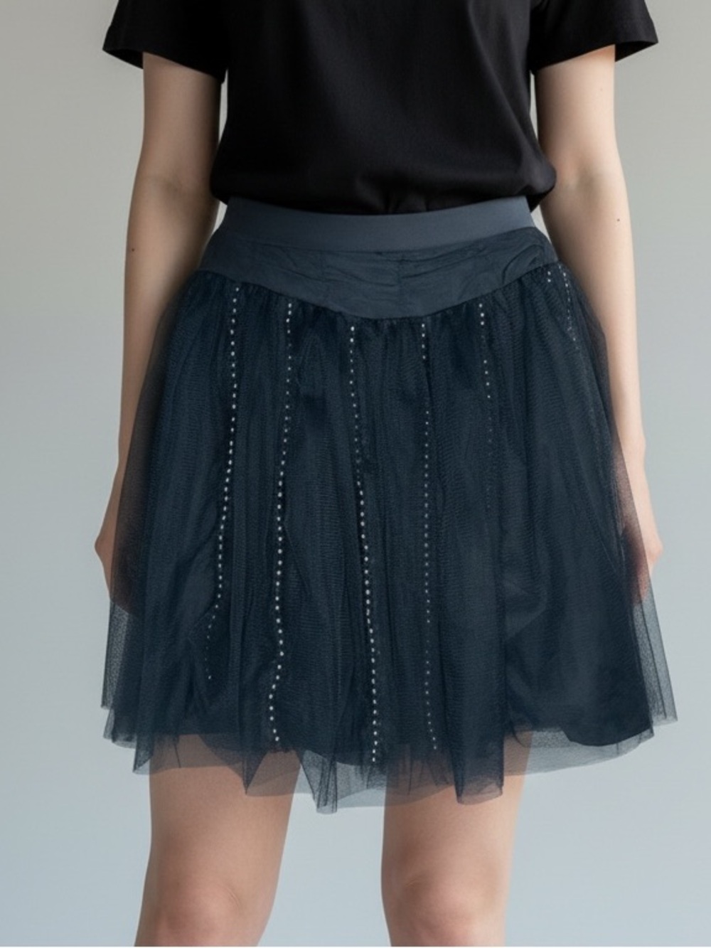 Y2K Vintage Twelve by Twelve Los Angeles navy/Pearl Tulle Fairy Skirt XS